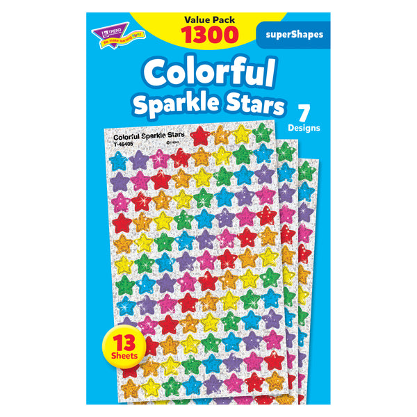 Colorful Sparkle Stars superShapes Value Pack, 1300 Per Pack, 3 Packs