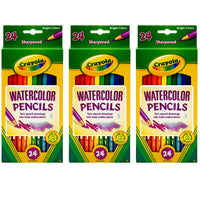 Watercolor Pencils, 24 Per Box, 3 Boxes