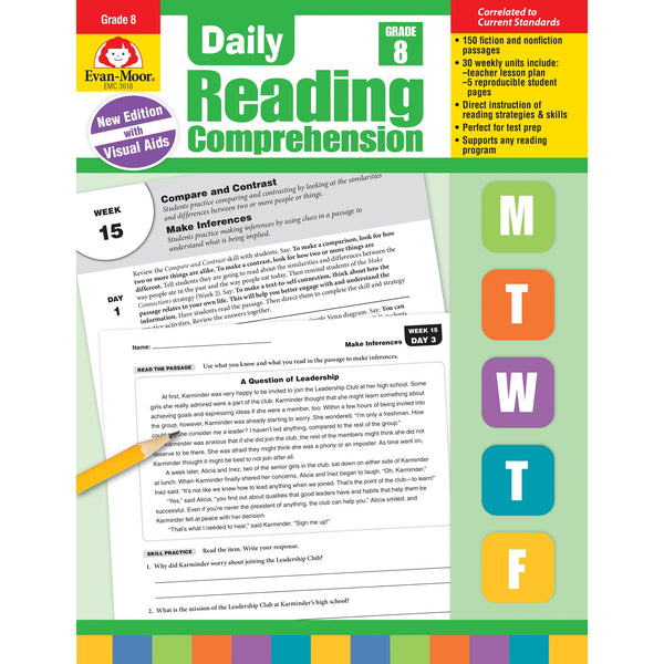 Daily Reading Comprehension, Teacher's Edition, Grade 8