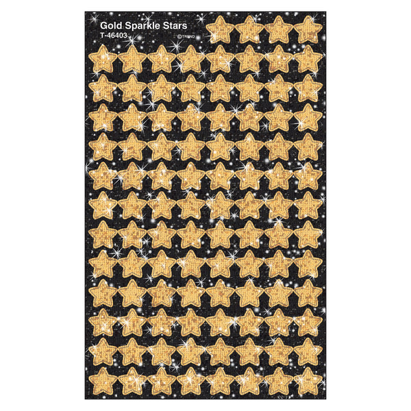 Gold Sparkle Stars superShapes Stickers-Sparkle, 400 Per Pack, 6 Packs