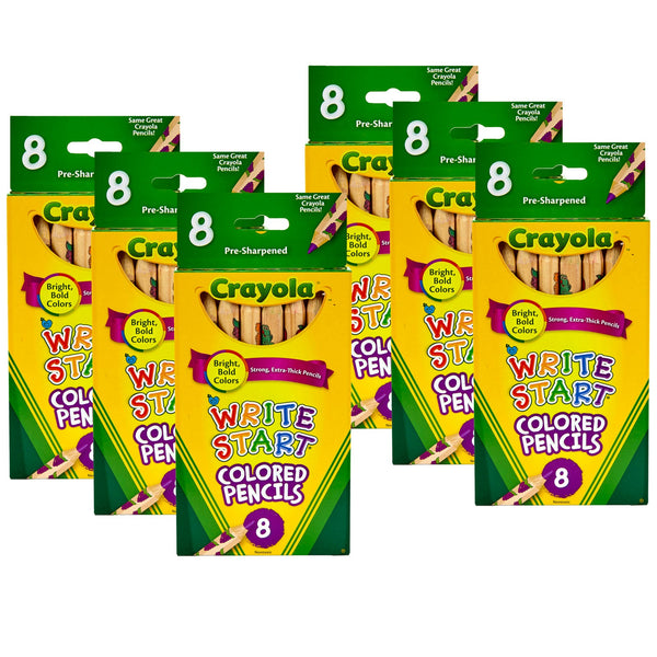 Write Start® Colored Pencils, 8 Per Box, 6 Boxes