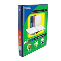 3-Ring View Binder with 2 Pockets, 1", Blue, Pack of 6