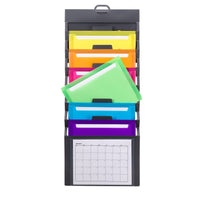 Cascading Wall Organizer, 6 Pockets, Letter, Gray-Bright