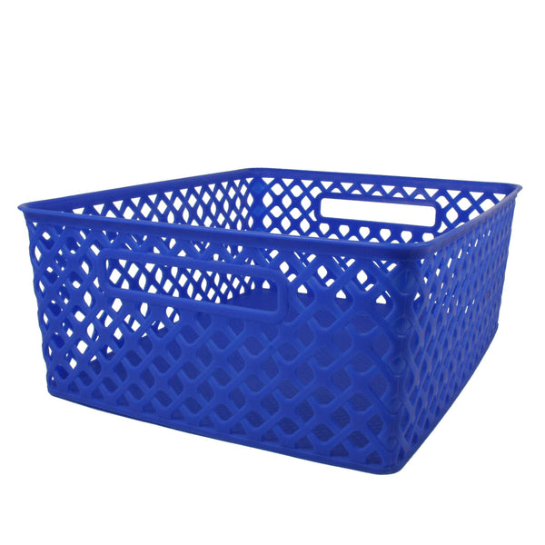 (3 Ea) Medium Blue Woven Basket