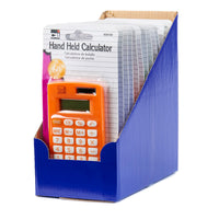 Calculator, Hand Held, 8 Digit, Assorted Colors, Pack of 12, Carded