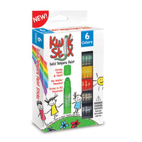 Solid Tempera Paint Sticks, Primary Colors, 6 Per Pack, 6 Packs