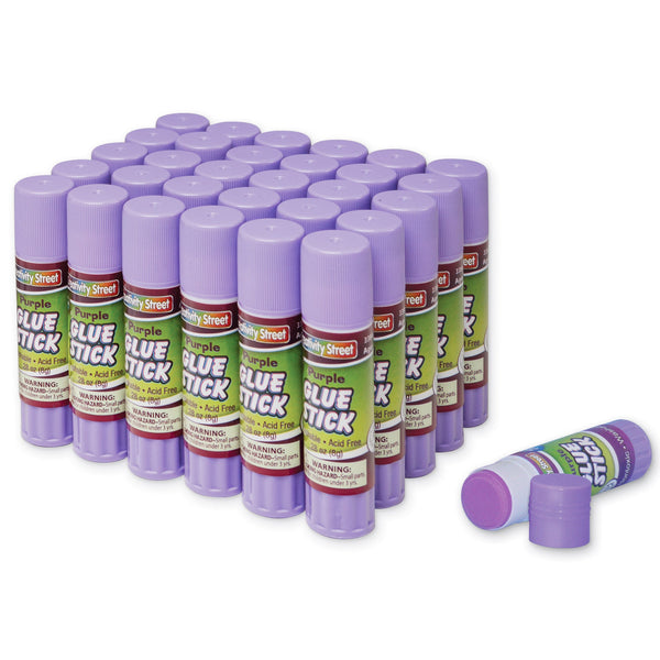 Glue Sticks, Purple, 0.28 oz., 30 Per Pack, 4 Packs