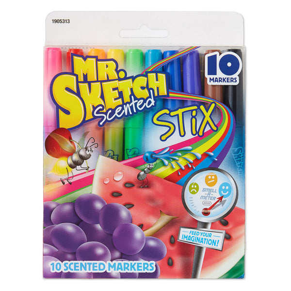 Scented Stix, Bullet Point Markers, Assorted, 10 Per Pack, 3 Packs