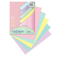 Pastel Card Stock, 5 Assorted Colors, 8-1-2" x 11", 100 Sheets
