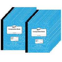 Composition Book, Grade 2, Blue Marble, 3-4" x 3-8" x 3-8" Ruled, 9-3-4" x 7-3-4", 24 Sheets, Pack of 24
