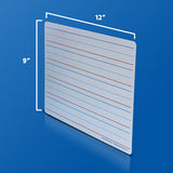Magnetic Dry Erase Learning Mat, Two-Sided Red & Blue Ruled-Plain, 9" x 12", Pack of 48