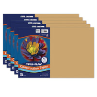 Fade-Resistant Construction Paper, Almond, 12" x 18", 50 Sheets Per Pack, 5 Packs