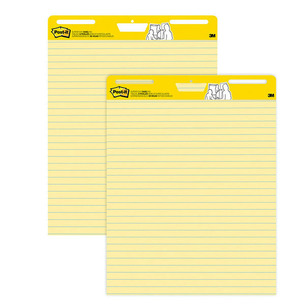 Super Sticky Easel Pads, 25" x 30", Yellow, 2 Pads