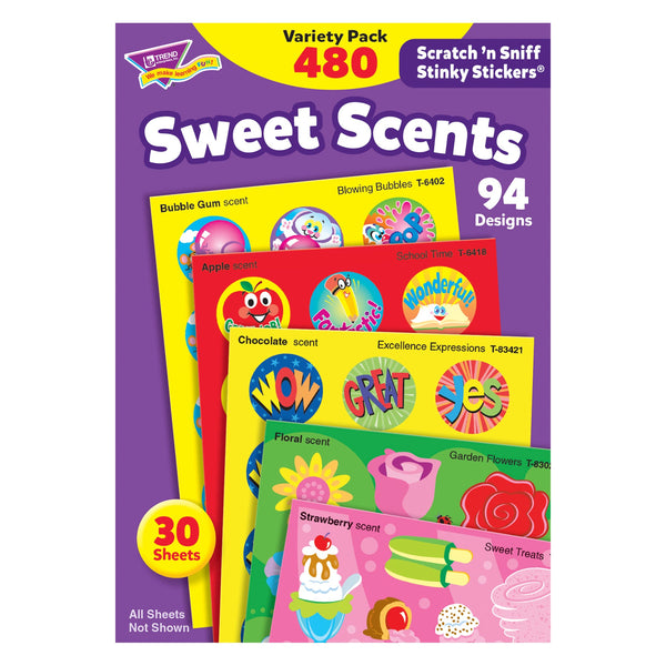 Sweet Scents Stinky Stickers® Variety Pack, 480 Per Pack, 2 Packs