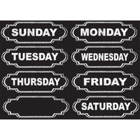 Die-Cut Chalkboard Days of the Week Magnets, 8 Per Pack, 6 Packs