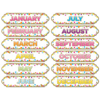 Magnetic Die-Cut Timesavers & Labels, Confetti Months of the Year, 12 Per Pack, 6 Packs