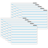 Smart Poly® PosterMat Pals™ Space Savers, 13" x 9-1-2", 3-4" Handwriting Highlighted Blue, Pack of 10