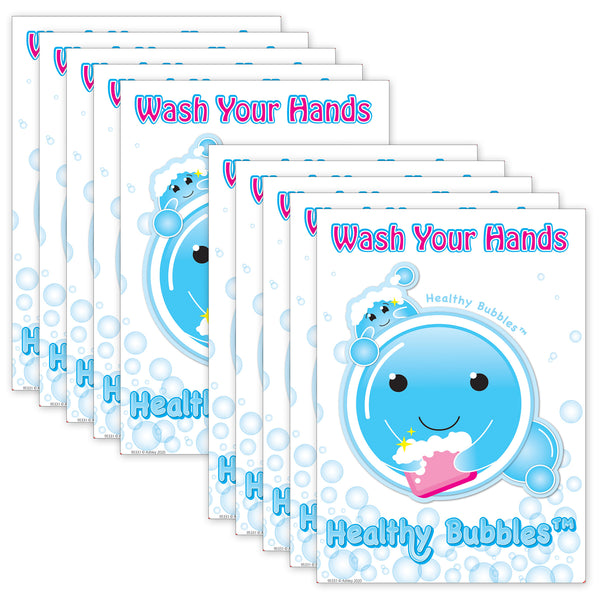 Smart Poly® PosterMat Pals™ Space Savers, 13" x 9-1-2", Healthy Bubbles, Pack of 10