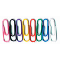Vinyl-Coated Paper Clips, No. 1 Standard Size, 100 Per Pack, 10 Packs