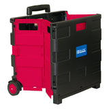 Folding Cart on Wheels w-Lid Cover, 16" x 18" x 15", Black-Red