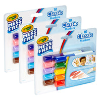 Color Wonder Mess Free Mini Markers, Classic Colors, 10 Per Pack, 3 Packs