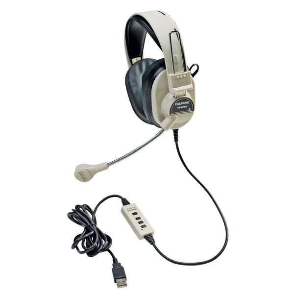 Deluxe Multimedia Stereo Headset with Boom Microphone with USB plug