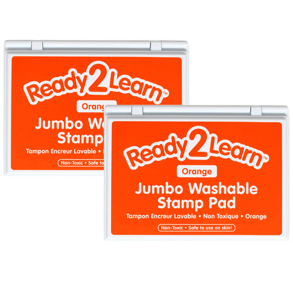 Jumbo Washable Stamp Pad - Orange - 6.2"L x 4.1"W - Pack of 2