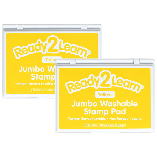 Jumbo Washable Stamp Pad - Yellow - 6.2"L x 4.1"W - Pack of 2