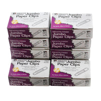 Paper Clips, Jumbo Gem, Nickel Plated, Silver, 100 Per Box, 20 Boxes