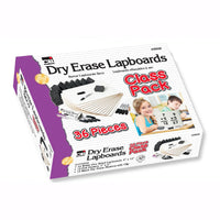 Dry Erase Lapboard Class Pack, Plain 1-Sided Boards, Markers & Erasers, Pack of 12