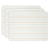Dry Erase Board, Two Sided Magnetic, Plain-Lined, Pack of 3