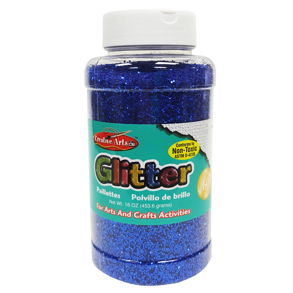Creative Arts™ Glitter, 1 lb. Bottle, Blue, Pack of 3