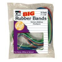 Big Rubber Bands, 7" x 1-8", 12 Per Pack, 12 Packs