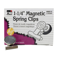 Magnetic Spring Clips, 1-1-4", 24 Per Box, 2 Boxes