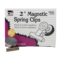 Magnetic Spring Clips, 2", 12 Per Box, 3 Boxes