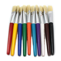 Creative Arts Stubby Flat Brushes, Assorted Colors, 10 Per Pack, 3 Packs