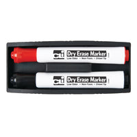 Magnetic Whiteboard Eraser with 2 Dry Erase Markers, Pack of 6