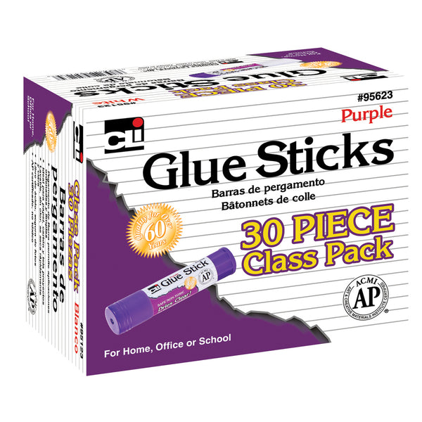 Glue Sticks - AP Certified, Class Pack, Purple, 0.28 oz., 30 Per Pack, 2 Packs