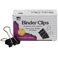 Binder Clips, Medium, 5-8" Capacity, 12 Per Box, 24 Boxes