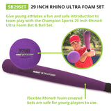 Rhino® Ultra Foam 29-Inch Bat & Ball Set, Set of 6
