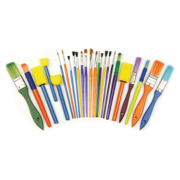 Starter Brush Assortment, Assorted Colors & Sizes, 25 Brushes Per Pack, 2 Packs