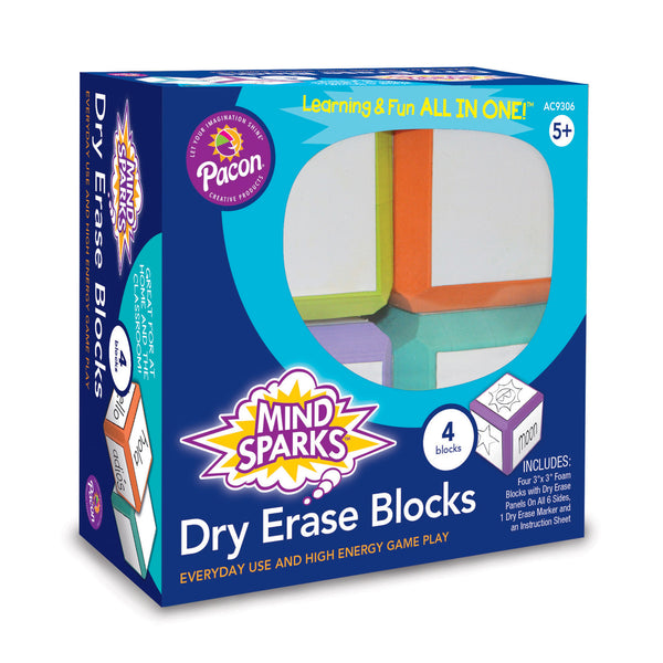 Dry Erase Blocks, Assorted Colors, 3" x 3", 4 Blocks Per Set, 2 Sets