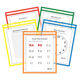 Reusable Dry Erase Pockets, Primary Colors, 9 x 12, Pack of 25
