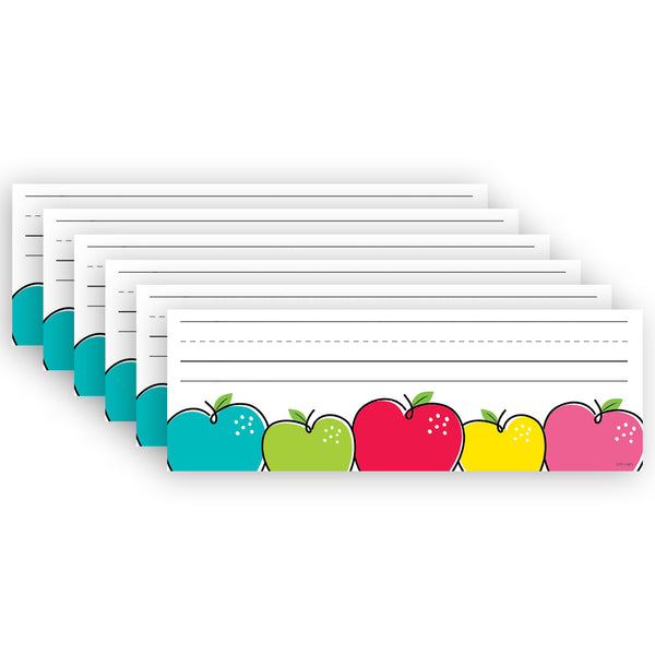 Doodle Apples Name Plates, 9-1-2" x 3-1-4", 36 Per Pack, 6 Packs