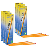Pencils, No. 2.5 Medium Yellow, Unsharpened, 12 Per Box, 6 Boxes