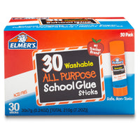 Washable School Glue Sticks, All Purpose, Pack of 30