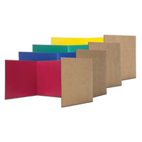 Corrugated Study Carrels, 12" x 48", Assorted Colors, Pack of 24