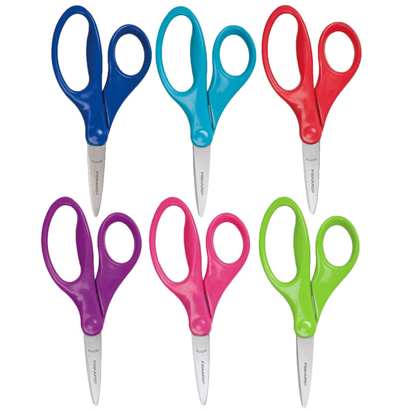 Kids Scissors, 5" Pointed, Pack of 6