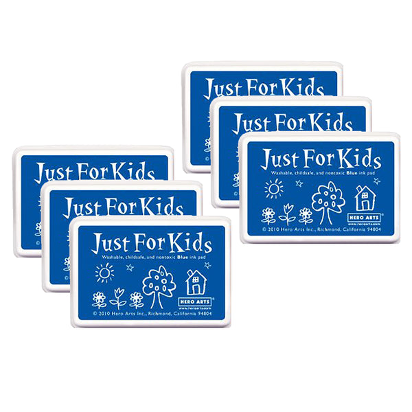 Just for Kids® Ink Pad, Blue, Pack of 6