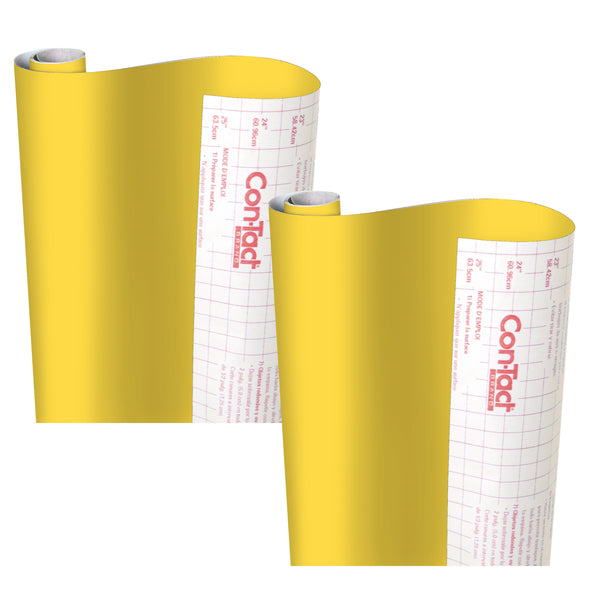 Creative Covering™ Adhesive Covering, Yellow, 18" x 16 ft, Pack of 2